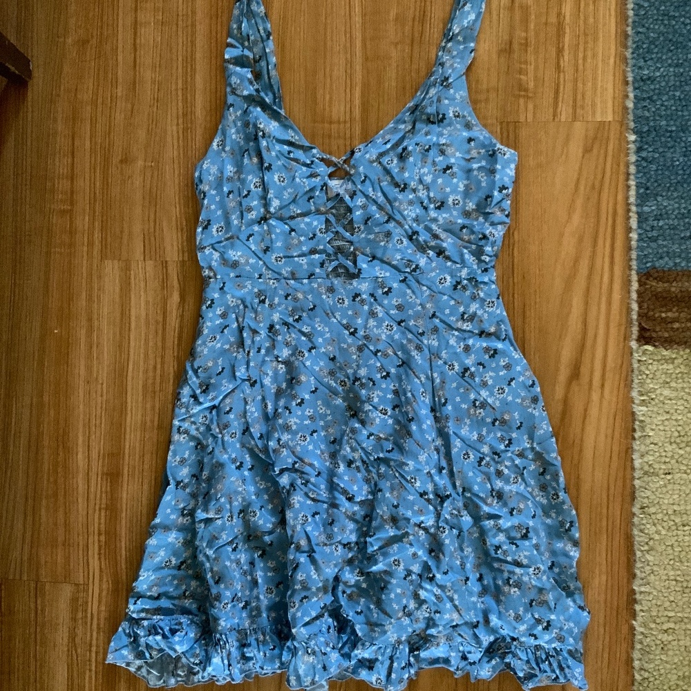Light Blue Micro Floral Dress